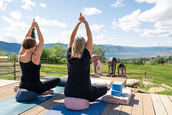 Private Yoga overlooking Lake Okanagan Private Yoga overlooking Lake Okanagan